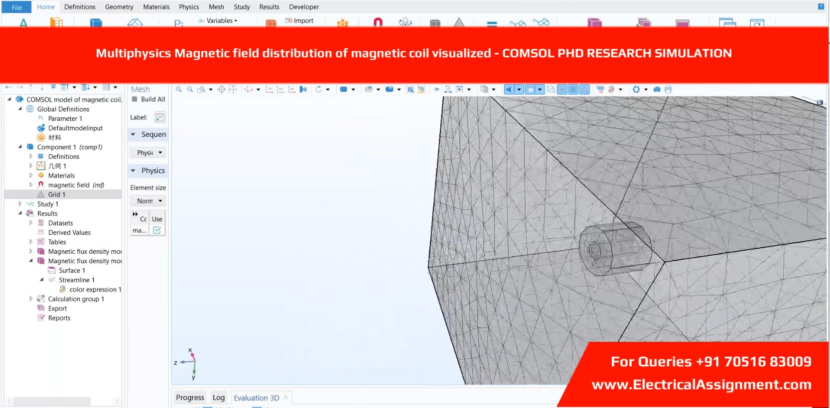 Electromagnetic Field Distribution in Magnetic Coil COMSOL screenshot 5